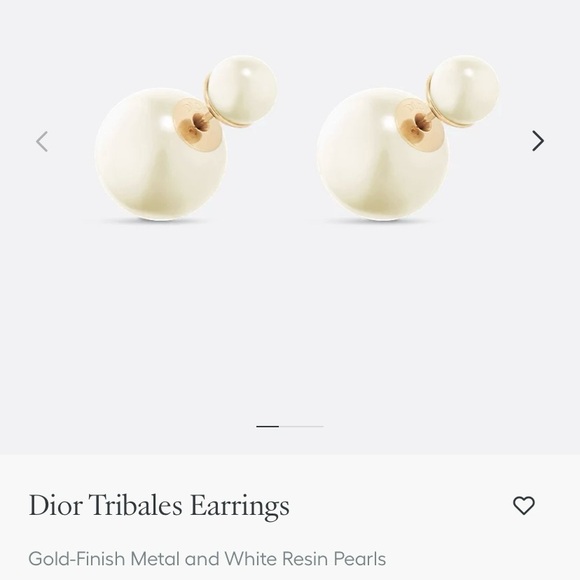 Dior Tribales Earrings Gold Finish Metal Pearl pouch and box Authentic Excellent - Picture 10 of 14
